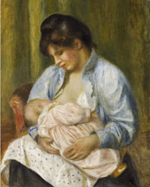ピエール=オーギュスト・ルノワール「子どもに乳を飲ませる女性」