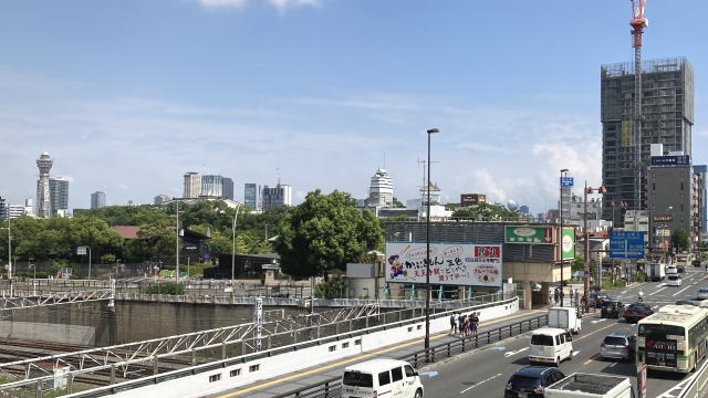 天王寺駅前陸橋からの眺め