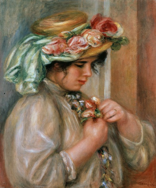 「胸に花を飾る少女」ピエール=オーギュスト・ルノワール