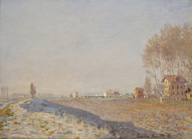 「コロンブの平原、霜」クロード・モネ