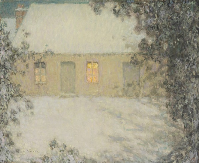 「一軒家、雪」アンリ・ル・シダネル